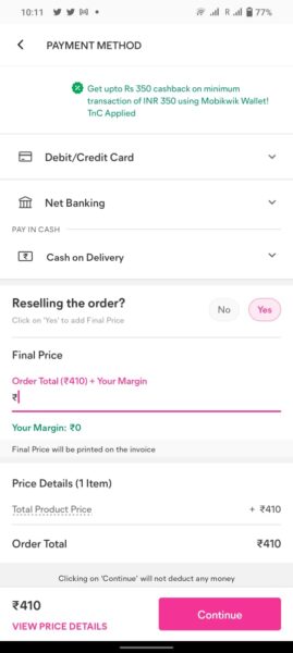 How To Place Order In Meesho